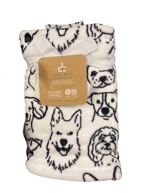 🐾🖤 2pk Deborah Connolly Dog Print Hand Towels set NWT Black / White